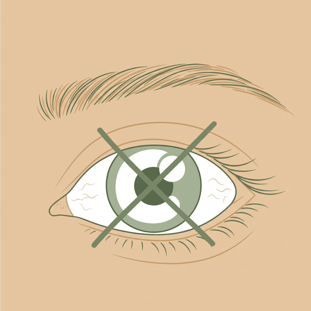 An iris with a bright rectangular screen reflection smeared across it