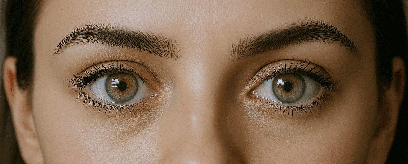 Multiple close-up views of human eye irises showing different patterns
